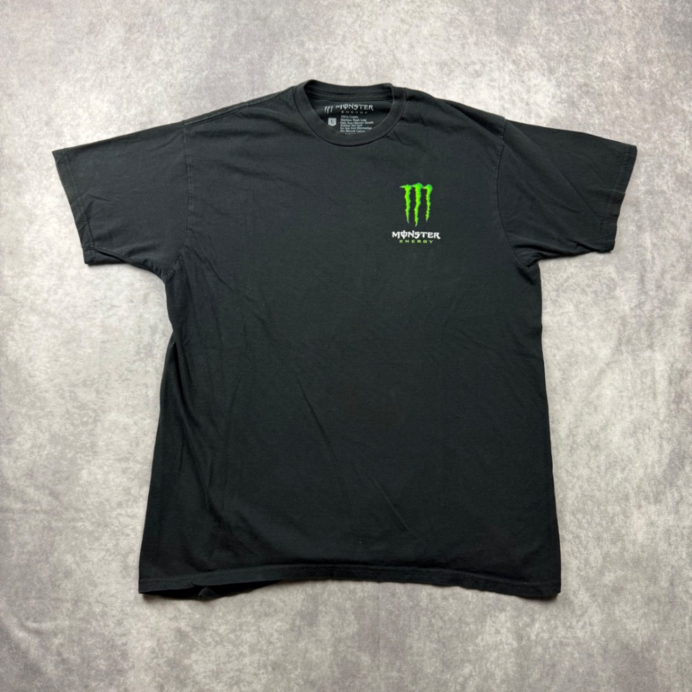 Monster Energy Drink T Shirt Mens Large Black Short Sleeve Graphic Logo Tee